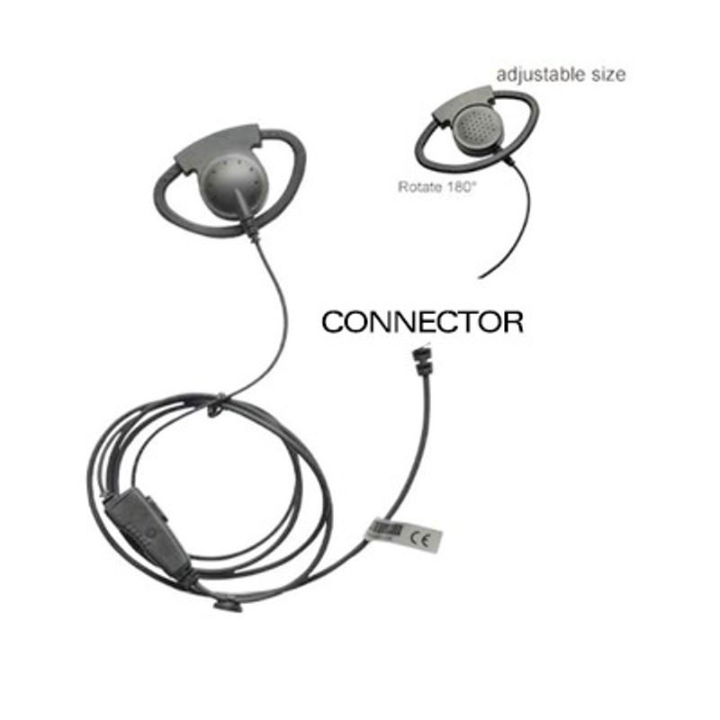 Micrófono De Solapa Con Gancho Auricular En Forma De D Ajustable Para Radios Motorola Ht750/1250/1550/pro5150/5550/7150