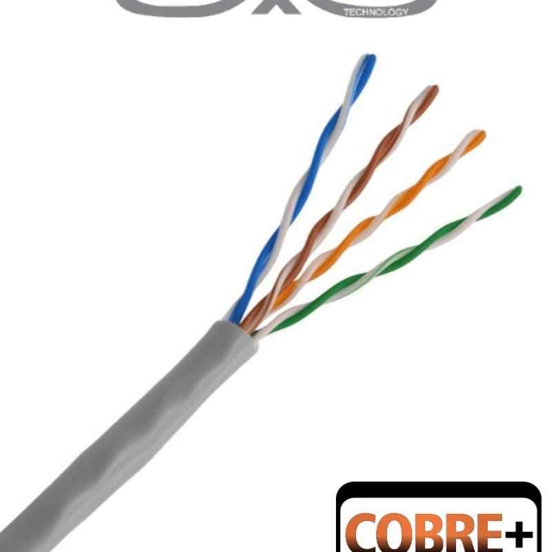 Saxxon Outp5ecca100g Bobina De Cable Utp Cat5e/ 100 Metros/ Cca/ Color Gris/ Uso Interior/ Cert Iso9001/ Ul 444/ Rosh/ Ansi/ Tia