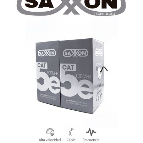 Saxxon Outp5eccaext  Cable Utp Cca / Categoria 5e / Color Negro / Exterior / 305  Mts / 4 Pares / Doble Forro/ 