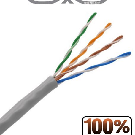 Saxxon Outpcat5e100m  Bobina De Cable Utp Cat5e 100 Cobre/ 100 Metros/ Color Gris/ Uso Interior/ 4 Pares/ Soporta Pruebas De Ren