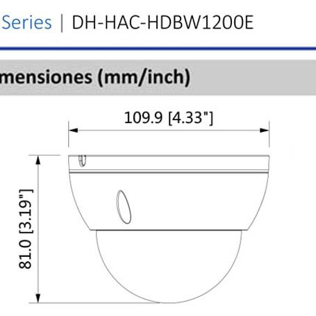Dahua Hachdbw1200e28 Camara Domo De 2 Megapixeles Antivandalica/ 1080p/ Lente 2.8 Mm/ 115 Grados De Apertura/ Ir De 30 Metros/ P