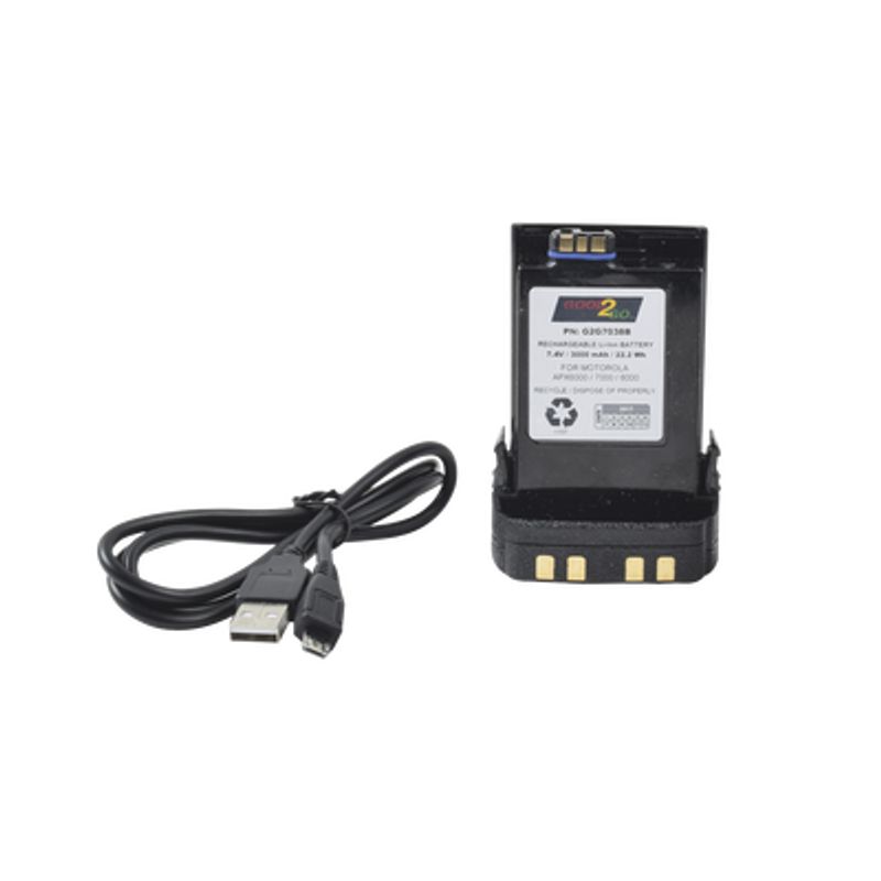 Bateria Con Cargador Usb Integrado De Liion 3000 Mah    Para Radios Motorola Apx6000/7000/8000/srx2200