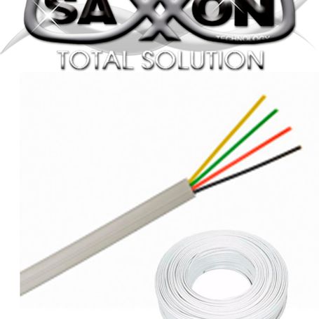 Saxxon Owac4100j  Cable De Alarma / 4 Conductores / Cca/ Calibre 22  Awg / 100 Metros / Recomendable Para Control De Acceso / Vi