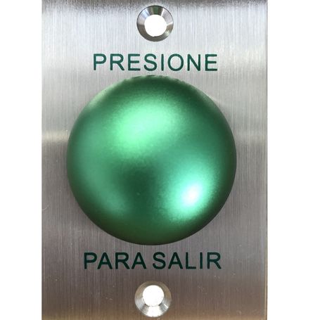 Yli Pbk818a  Botón De Salida En Acero Inoxidable Salidas No Y  Nc En Acabado Color Verde Compatible Con Caja Para Instalacion Cl