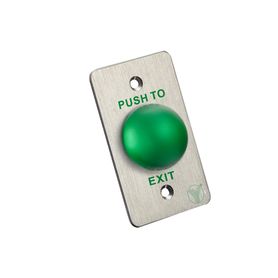 yli pbk818a  botón de salida en acero inoxidable salidas no y  nc en acabado color verde compatible con caja para instalacion c