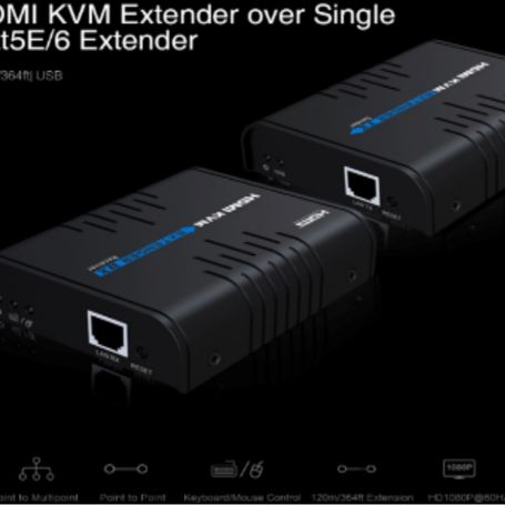 Saxxon Lkv373kvm Kit Extensor Hdmi/kvm Para Hasta 120 Metros/ Resolución 1080p60hz/  Soporta Cableado Con Cat 5e Y 6/ 30 Hz/ 2 P