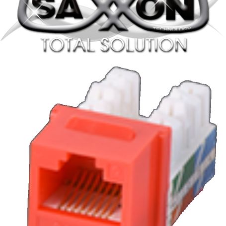 Saxxon M2656r  Modulo Jack Keystone Rj45 / 8 Hilos / Cat 6 / Compatible Con Calibres  Awg 2226 / Color Rojo