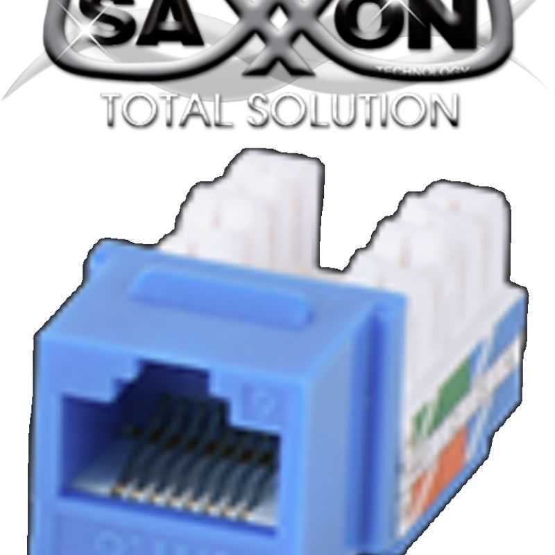 Saxxon M2656b  Modulo Jack Keystone Rj45 / 8 Hilos / Cat 6 / Compatible Con Calibres  Awg 2226 / Color Azul