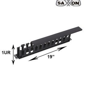 saxxon j6068  organizador de cable horizontal para rack  un lado  plastico  1u16649