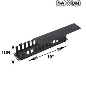 saxxon j6069  organizador de cable horizontal para rack  un lado  plastico  2u16653