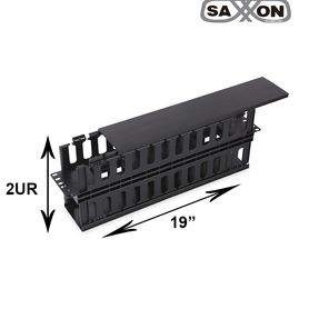 saxxon j60610  organizador de cable horizontal para rack  doble lado  plastico  2u16657