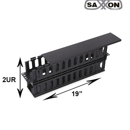 Saxxon J60610  Organizador De Cable Horizontal Para Rack / Doble Lado / Plastico / 2u