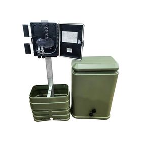 pedestal para cajas de empalme de fibra óptica tipo cubo color verde con bracket estandar227509