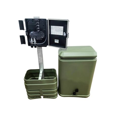 Pedestal Para Cajas De Empalme De Fibra Óptica Tipo Cubo Color Verde Con Bracket Estandar