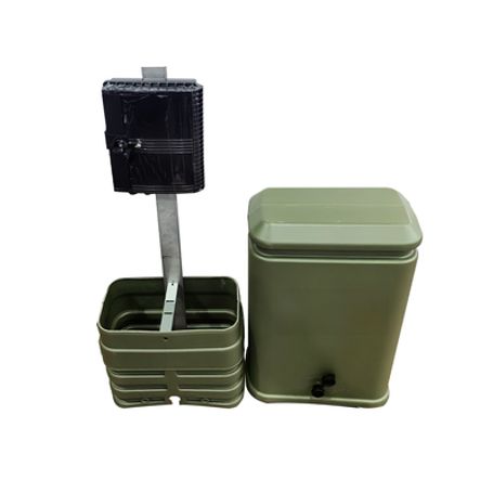 Pedestal Para Cajas De Empalme De Fibra Óptica Tipo Cubo Color Verde Con Bracket Estandar