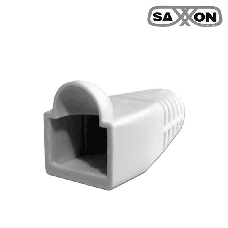 Saxxon S902a3  Bota Para Conector Plug Rj45 Categoria 5e/ Color Blanco/ Paquete De 100 Piezas 