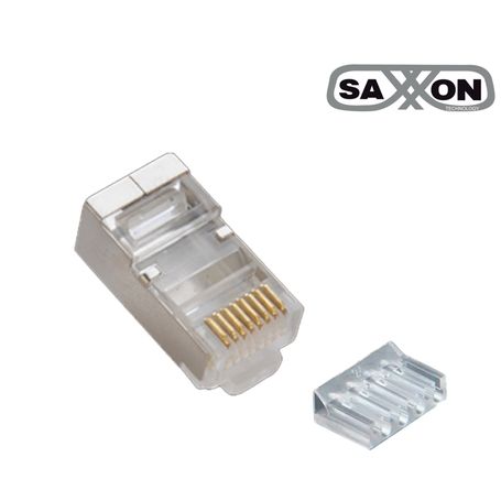 Saxxon S901e  Conector Plug Rj45 Para Cable Utp Con Guia / Cat 6 / Blindado / Paquete 100 Piezas 