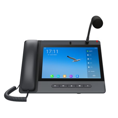 Teléfono Ip Android 9.0 Empresarial Para Voceo 20 Lineas Sip Pantalla Táctil Wifi Y Bluetooth Poe Voceo/ Musica Por Multicast Pu