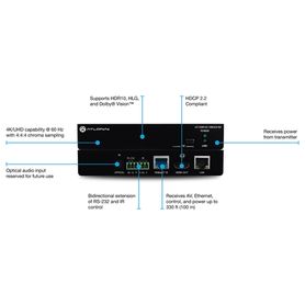 receptor 4k hdr hdbaset con control ethernet y alimentación remota227009