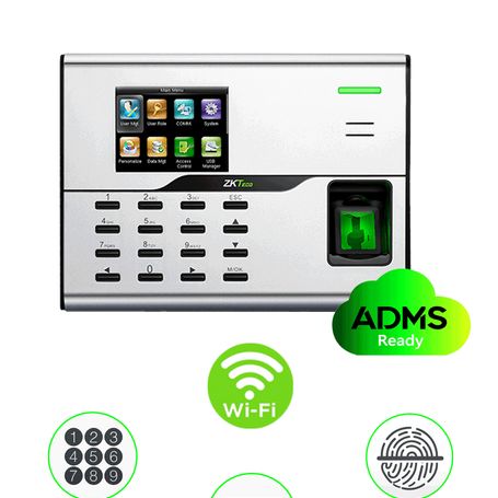 Zkteco Ua860id  Control De Acceso Y Asistencia Simple / 3000 Usuarios / 3000 Tarjetas Id / 50000 Registros / Tcpip / Wifi / Adms