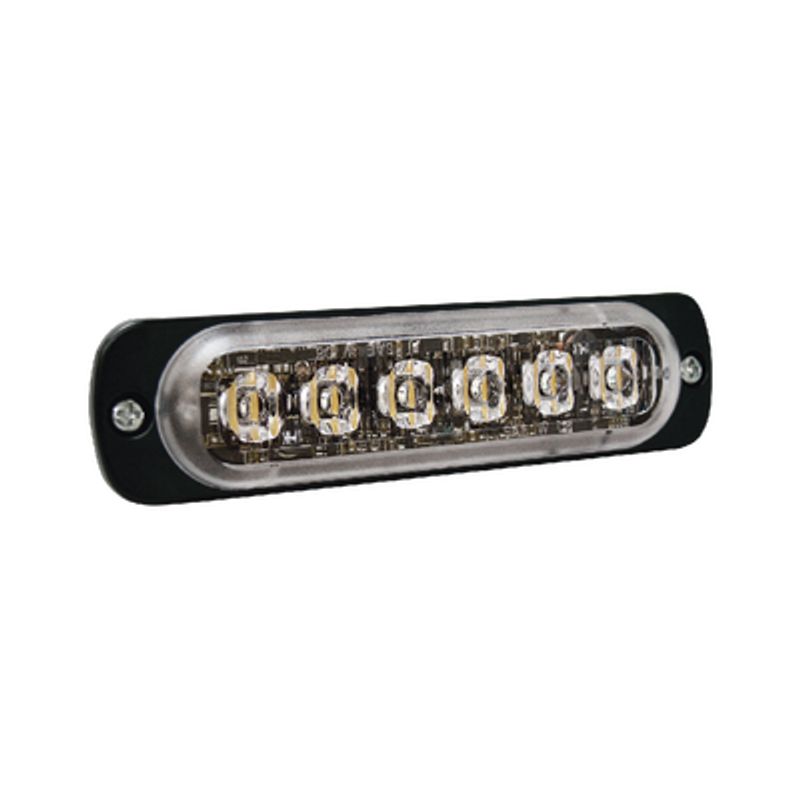 Luz Auxiliar De 6 Led Azul Bisel Negro Lente Transparente