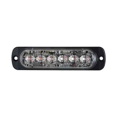 Luz Auxiliar De 12 Led Rojo/azul Sae Bisel Negro Lente Transparente