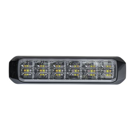 Luz Auxiliar De 18 Led Sae Tricolor Bisel Negro Rojo/blanco/azul Lente Transparente