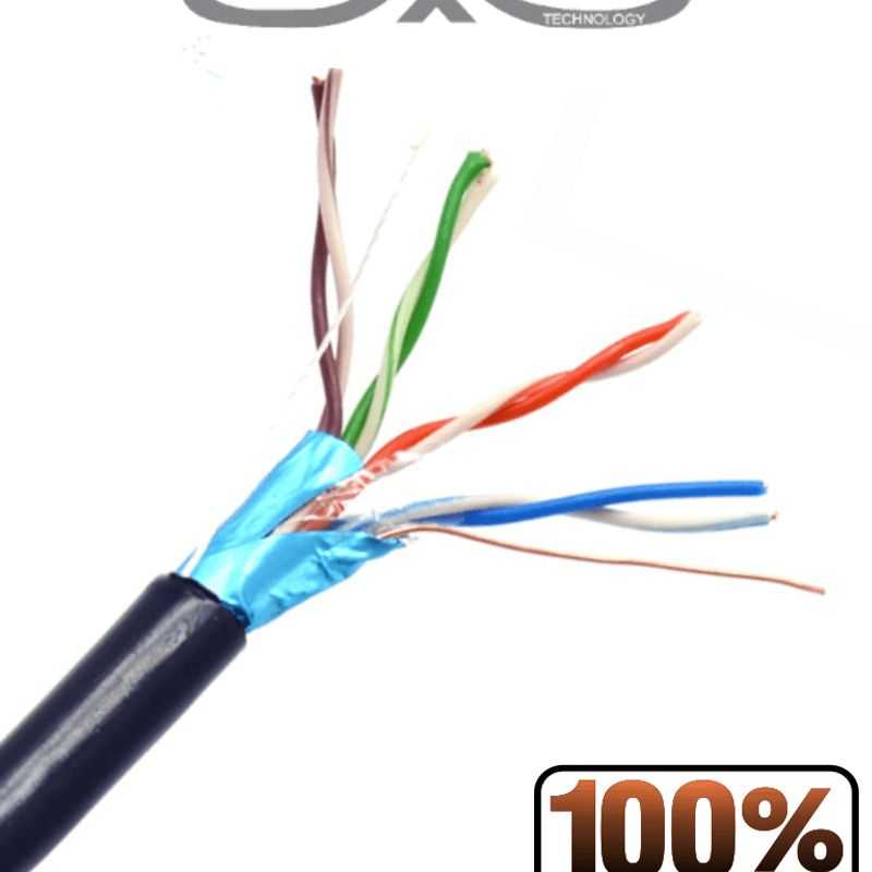 Saxxon Oftpcat5ecope305n  Bobina De Cable Ftp Cat5e 100 Cobre/ 305 Metros/ Blindado/ Color Negro/ Uso Exterior/ Ideal Para Cable