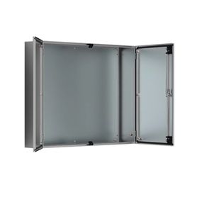 gabinete de doble puerta 1200 x 1200 x 400 mm de acero inoxidable cepillado protección nema 12 ip55 ik10