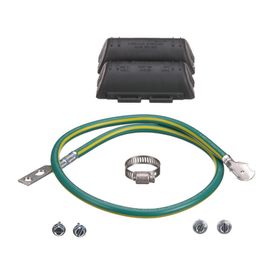 kit de tierra fisica de cable blindado 6 awg color verde  amarillo con terminación en extremos 190285