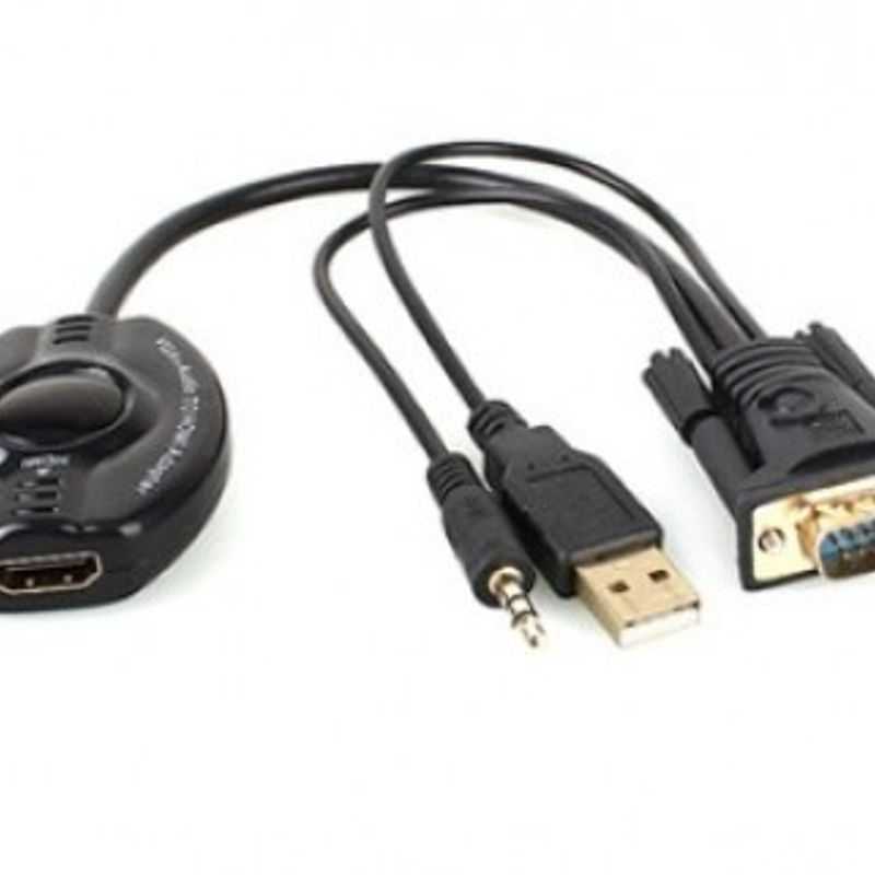 Convertidor VGA a HDMI VGA a HDMI Audio 3.5mm Negro BROBROTIX 150620 TL1 
