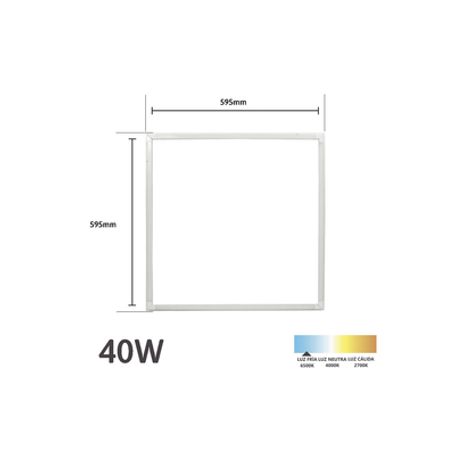 Marco Led Luminioso / 595 X 595 Mm / 127 Vca60hz / Luz Blanca 6 500 °k / 3 000 Lm.