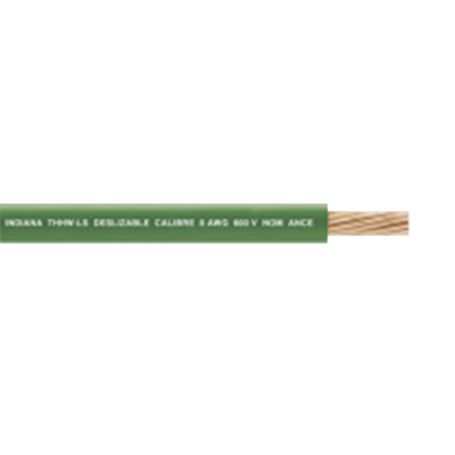 6 Awg / Cable Eléctrico / 1 Conductor /  Cobre /  Recubierto Thwls / 19 Hilos / Color Verde / 300 Metros