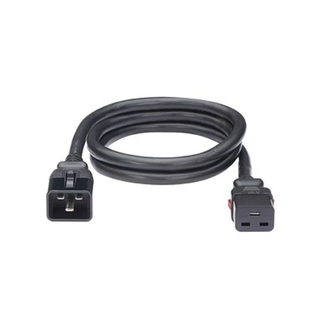 Cable De Alimentación Eléctrica Con Bloqueo De Seguridad De Iec C20 A Iec C19 60 Cm De Largo Color Negro Paquete De 10 Piezas