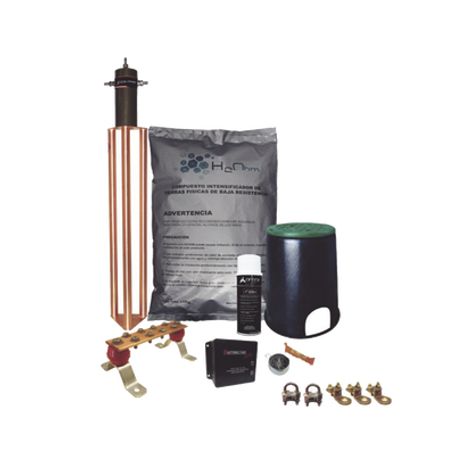 kit de tierra fisica con electrodo magnetoactivo de 45 amp y supresor de picos soho