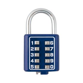 candado digital de combinación m40  no requiere llave  combinación única integrada por 4 digitos  color azul