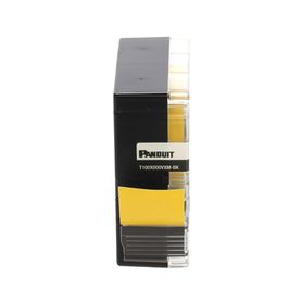 casete de etiquetas de vinilo de cinta continua color negro sobre amarillo uso interiorexterior 24 mm 1 de ancho x 7 m 23 de la