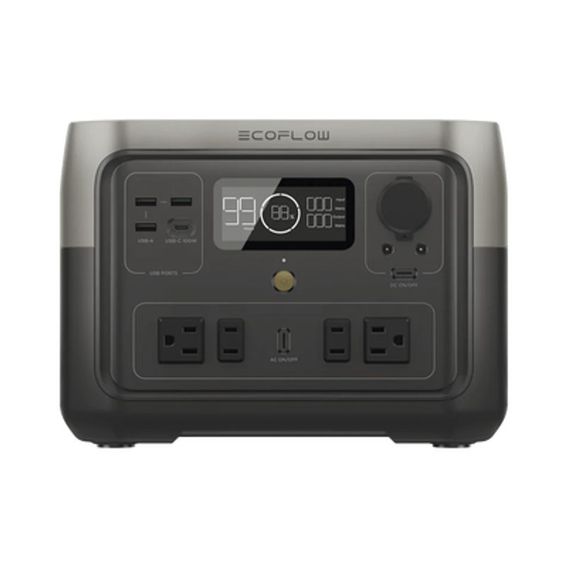 Ecoflow River 2 Max  Estación De Energia Portátil 512wh Litio Lfp / 4 Ac 500 W (max. 1000w) / 1 Usbc 100w / 3 Usb A 12w / Cargad