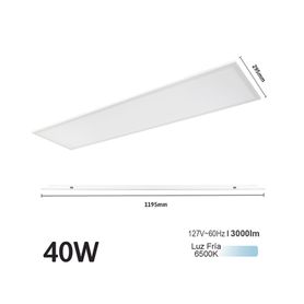 panel led rectangular empotrado o suspendido 11195 x 95 mm  127 vca60hz  tc 6 500 °k  ángulo de luz de 140°228867
