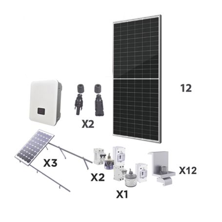 kit solar para interconexión de 5 kw de potencia 220 vca con inversor cadena y paneles monocristalinos de 450 w