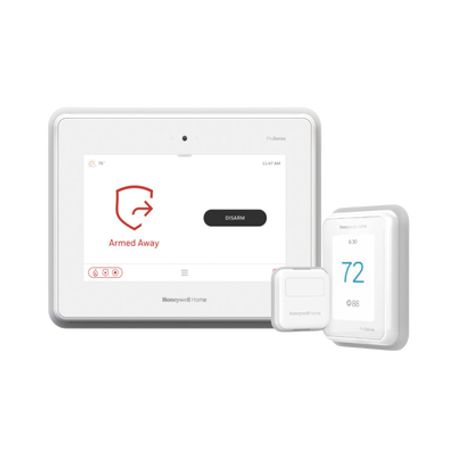 kit de termostato inteligente y panel de alarma con pantalla touch