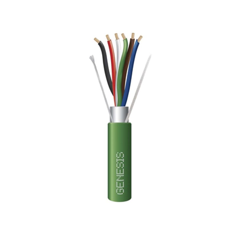 Bobina De 305 Metros De Cable 6x22 Awg / Blindado / Plenum De Color Verde / Para Aplicaciones De Audio Seguridad Y Control