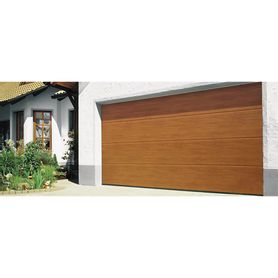 puerta de garage d alta calidad  18x7 pies  aislada  estilo americana  imitacion madera  golden oak  linea central 