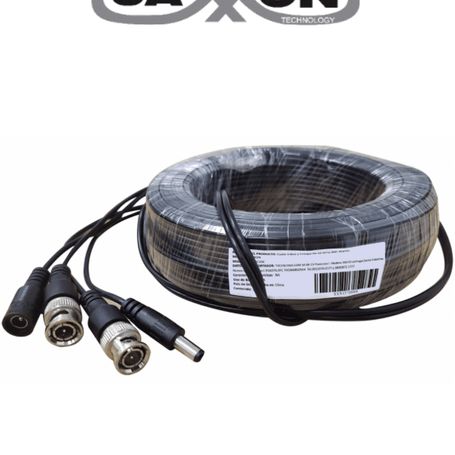 Saxxon Wb0130c Cable De 30 Metros Armado Para Video Y Energia/ Para Camaras Hasta 8 Megapixeles/ Con Conectores Bnc Y De Energia
