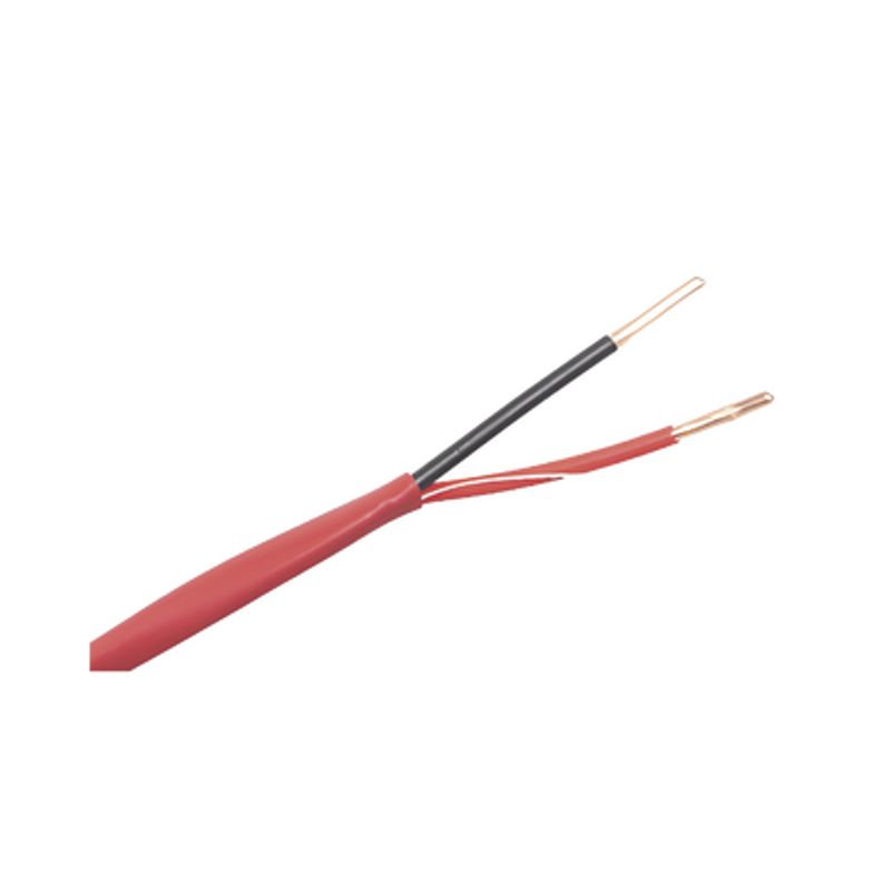 Cable De Alarma Contra Incendios Bobina De 305 Metros 2x18 Awg Color Rojo Tipo Fplr  (ul) Ft4 Ideal Para Sistemas De Detección D