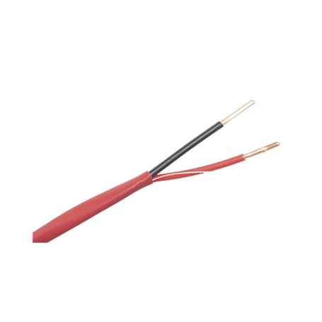 Cable De Alarma Contra Incendios Bobina De 305 Metros 2x18 Awg Color Rojo Tipo Fplr  (ul) Ft4 Ideal Para Sistemas De Detección D
