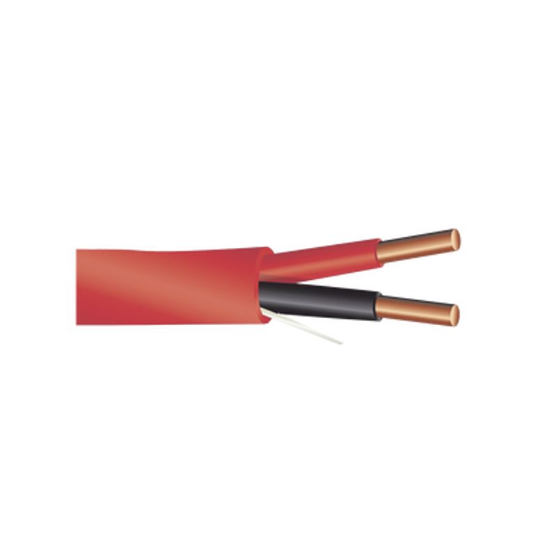 Cable De Alarma Contra Incendios Bobina De 305 Metros 2x14 Awg Color Rojo Tipo Fplr  (ul) Ft4 Ideal Para Sistemas De Detección D