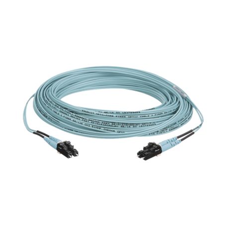 jumper de fibra optica multimodo 50125 om3 lclc duplex ofnr riser color aqua 50 metros