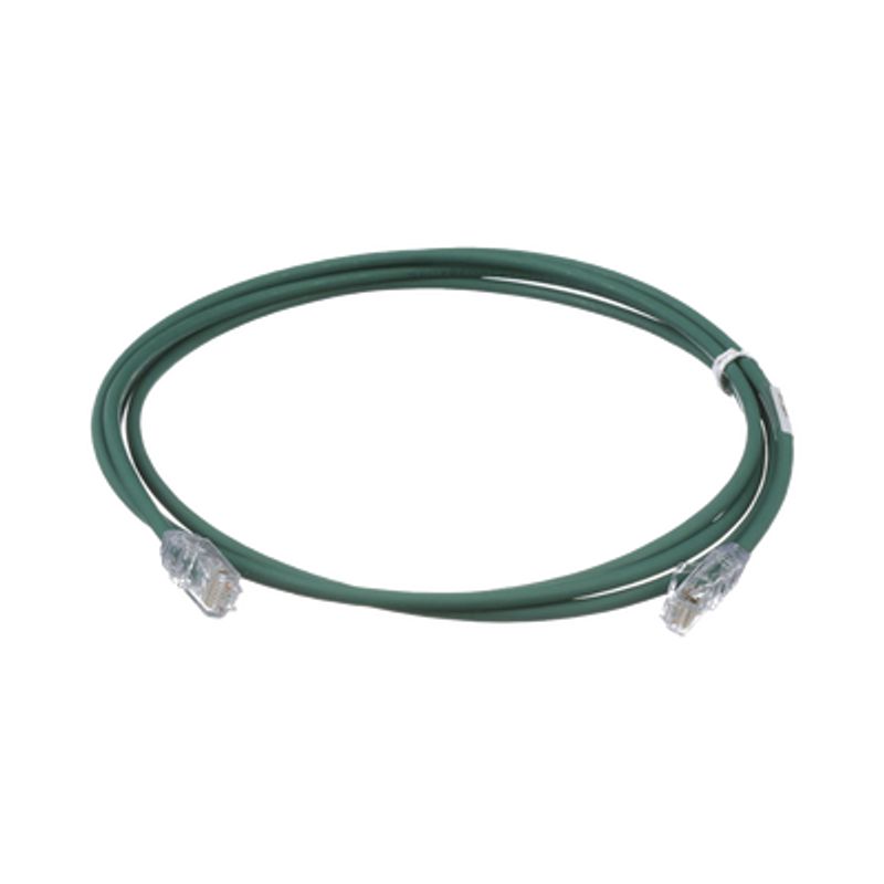 Cable De Parcheo Utp Cat6a Cm/lszh Diámetro Reducido (28awg) Color Verde 3 Ft