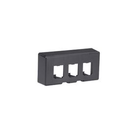 placa de mobiliario modular estándar salidas para 3 puertos minicom color negro